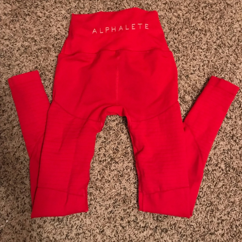 Red alphalete R6 leggings